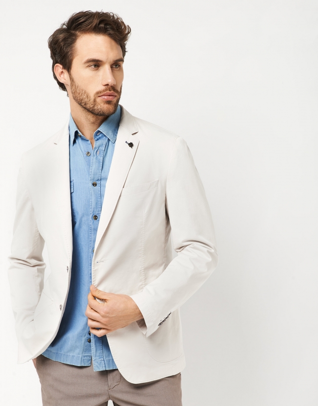 Dyed cream-colored cotton jacket 