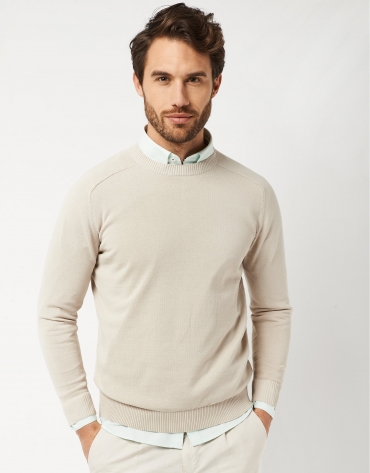 Dyed cream-colored cotton sweater