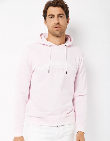 Light pink plush sweatshirt with hood