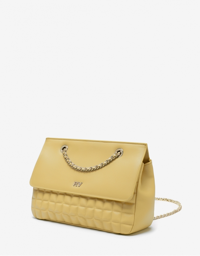 Yellow Maxi Ghauri quilted leather shoulder bag