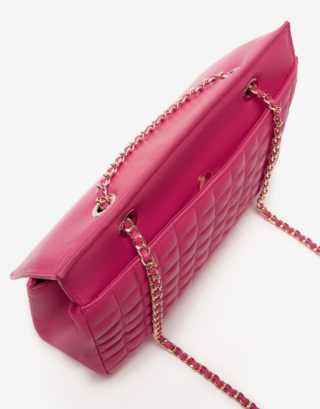 Pink Maxi Ghauri quilted leather shoulder bag
