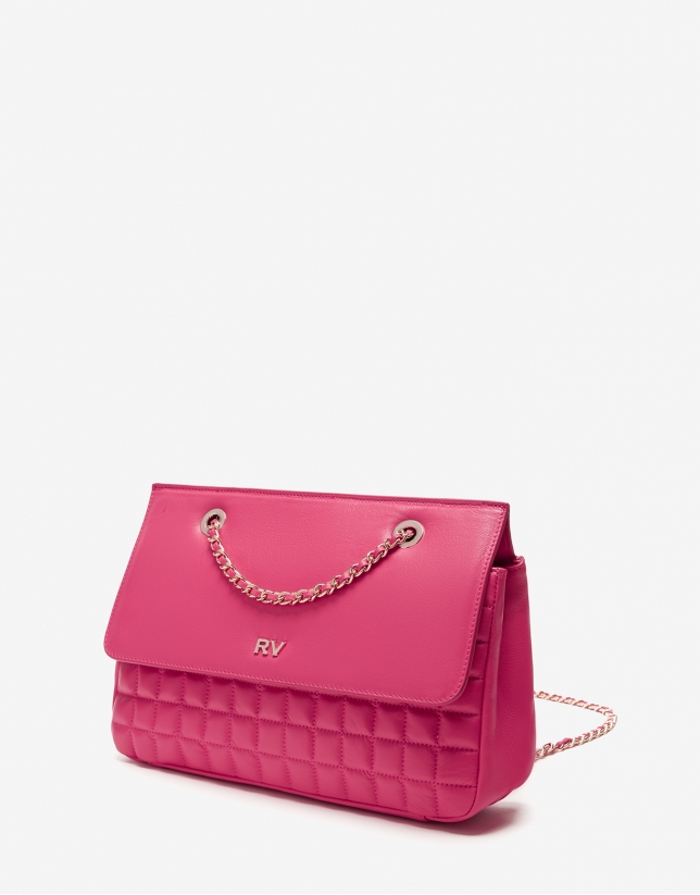 Pink Maxi Ghauri quilted leather shoulder bag