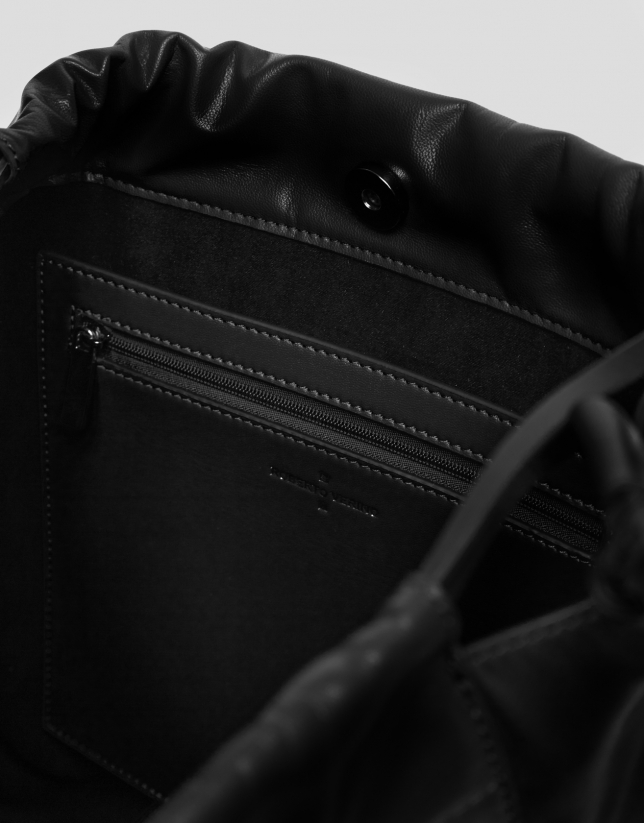 Black leather Grace Hobo shoulder bag