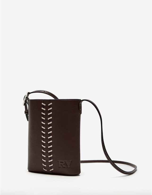 Brown leather Olivia Mini shoulder bag