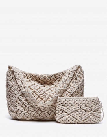 Ivory crocheted Maxi Hobo bag
