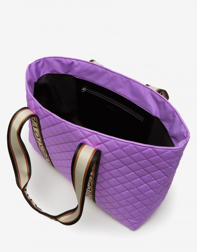 Lilac nylon Square Shopping Bag
