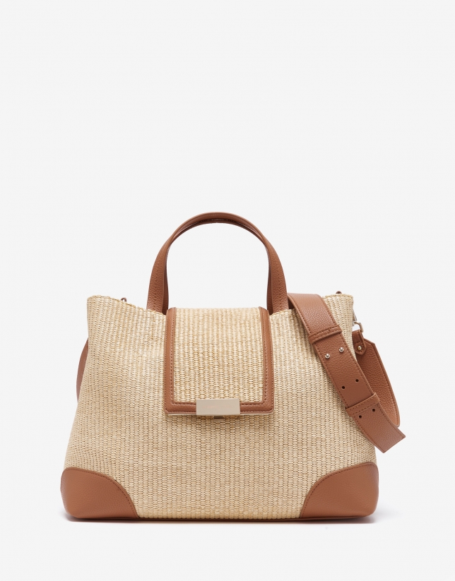 Brown raffia-effect Maxi Ginger Tote handbag