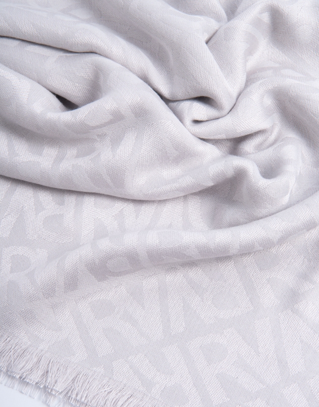 Light grey RV jacquard foulard