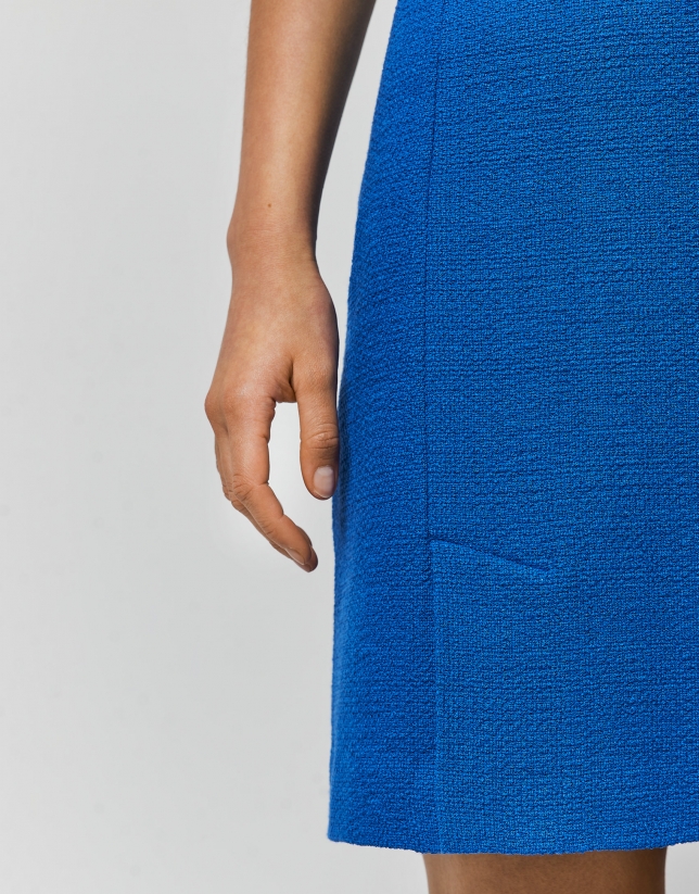 Falda en tweed azul klein