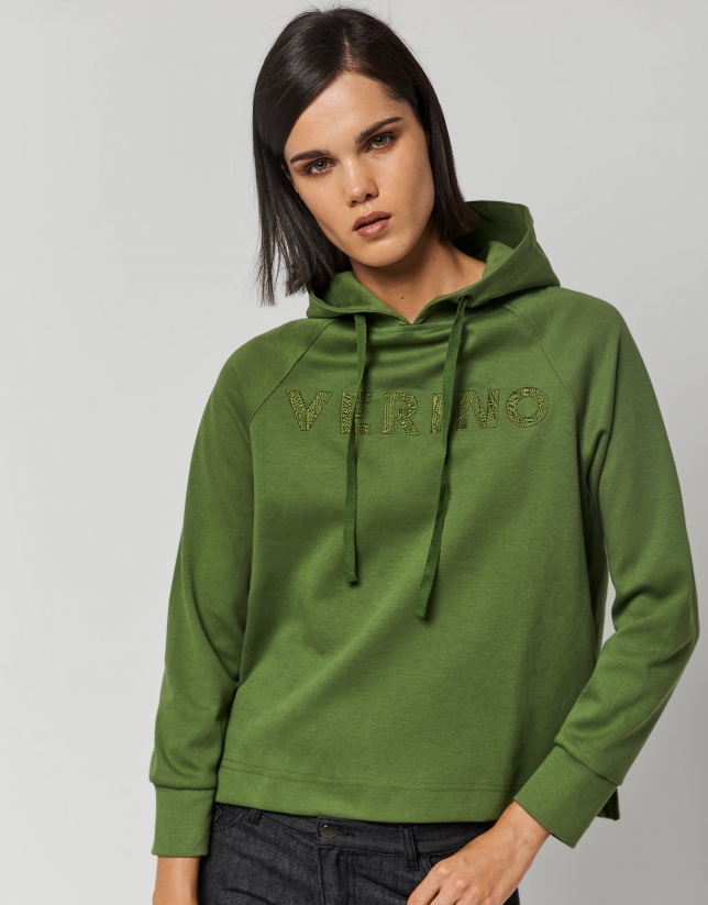 Green sweatshirt with embroidered VERINO