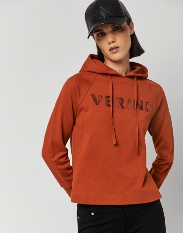 Orange sweatshirt with embroidered VERINO