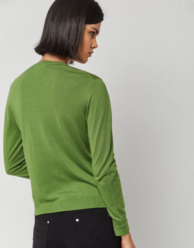 Light green fine knit sweater