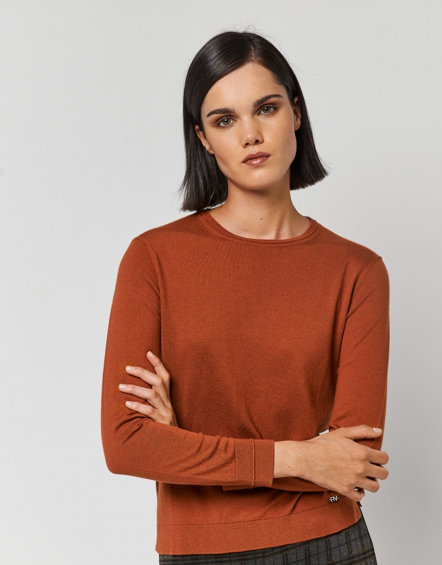 Orange fine knit sweater