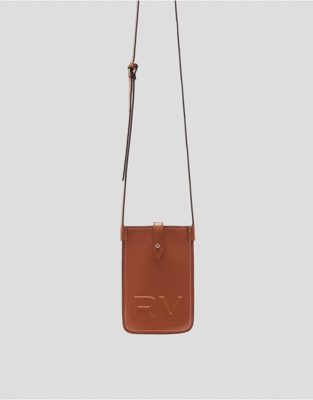 Brown leather Cuca cellphone case