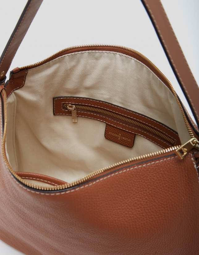 Brown leather Cuca hobo bag