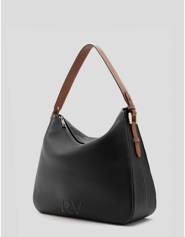 Black leather Cuca hobo bag