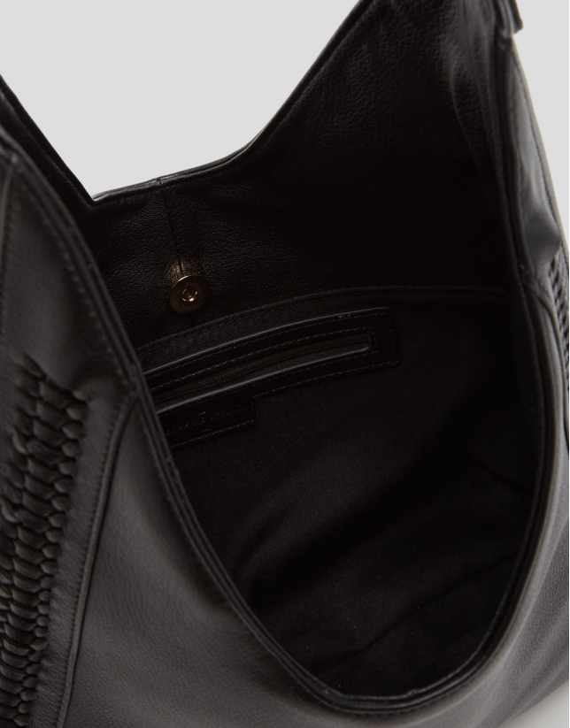Black leather Hobo Crafts bag