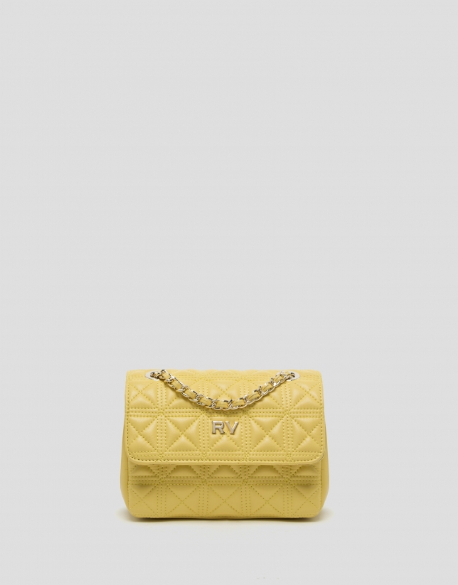 Yellow leather quilted Linda Mini shoulder bag