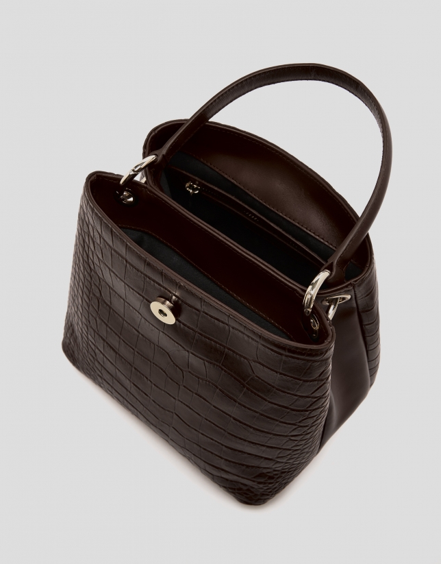 Brown leather Miranda hobo bag