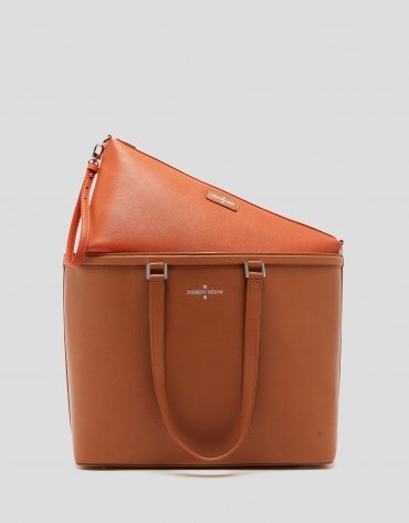 Brown leather Liliam shopper bag