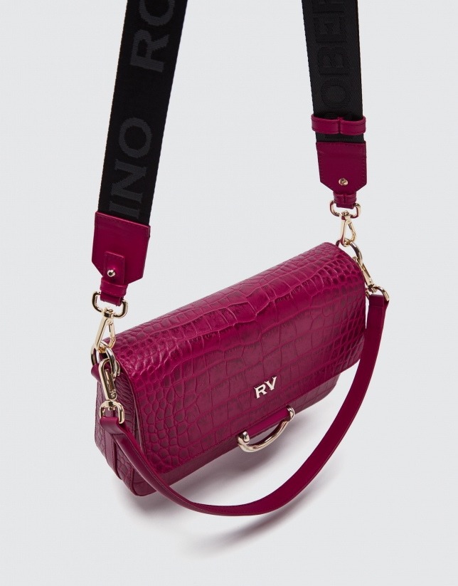 Cherry leather Miranda Midi shoulder bag