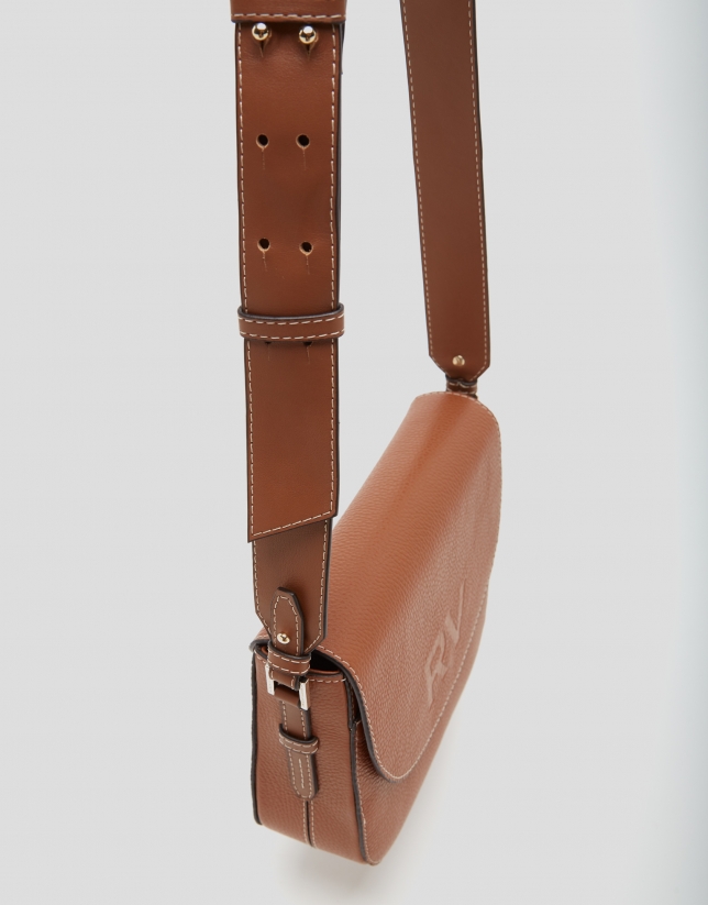 Brown leather Cuca Midi shoulder bag