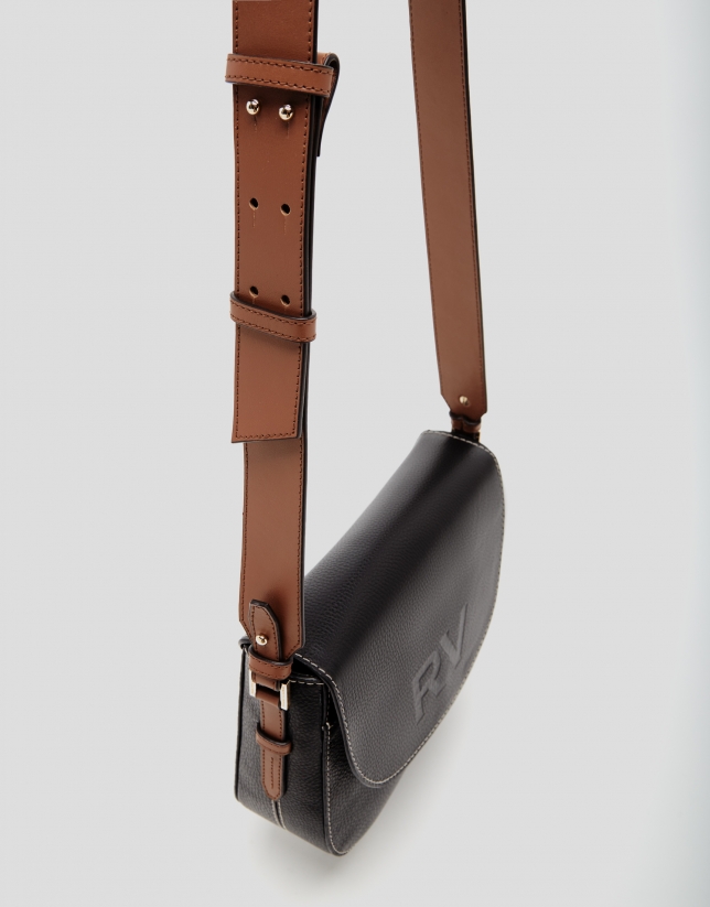 Black leather Cuca Midi shoulder bag