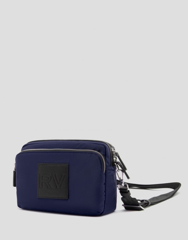 Blue nylon Dalhia Cross Midi shoulder bag