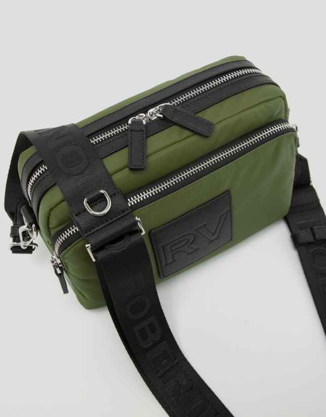 Green nylon Dalhia Cross Midi shoulder bag
