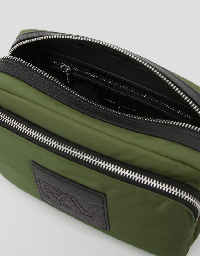 Green nylon Dalhia Cross Midi shoulder bag