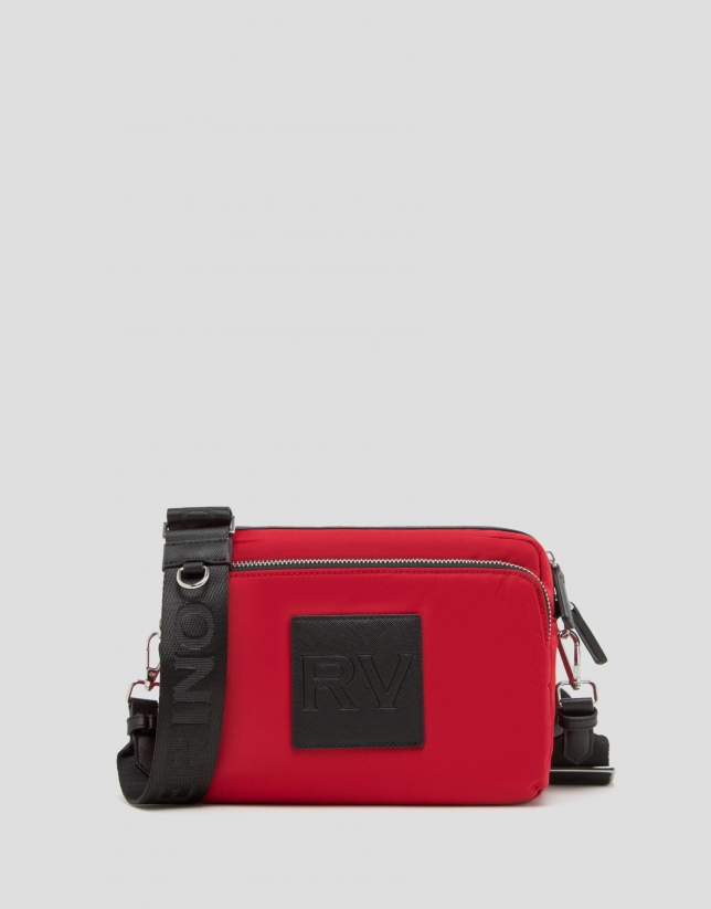 Red nylon Dalhia Cross Midi shoulder bag