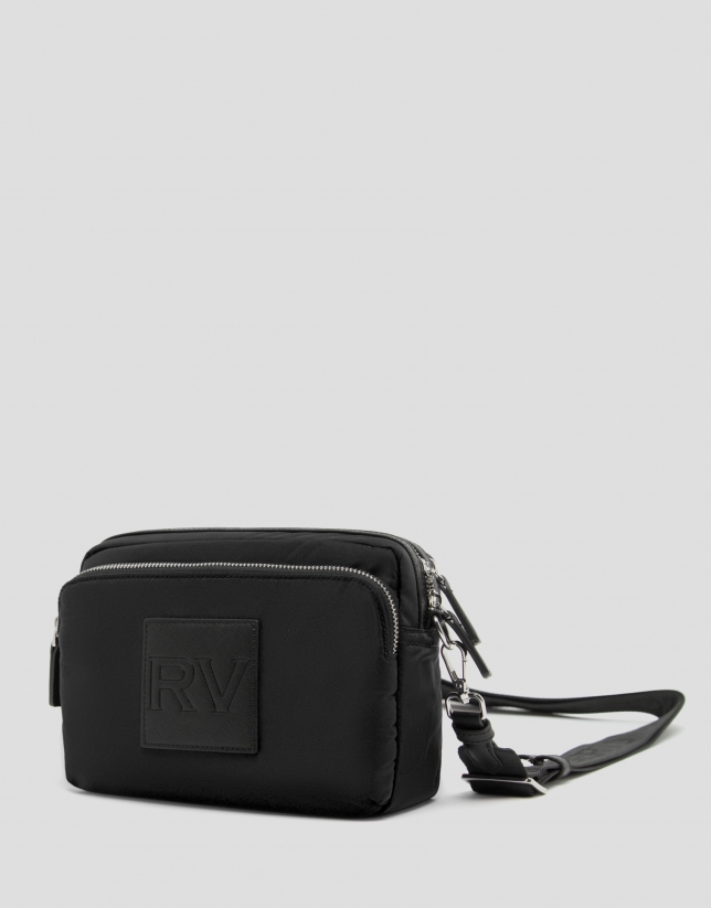 Black nylon Dalhia Cross Midi shoulder bag