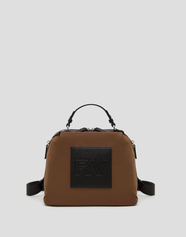 Brown nylon Dalhia backpack