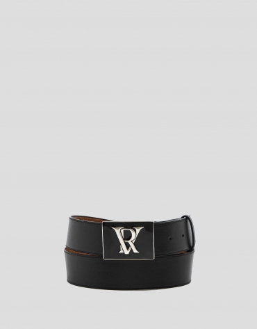 Black Saffiano leather belt