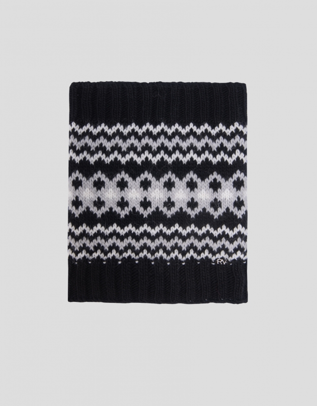 Black alpine tubular scarf