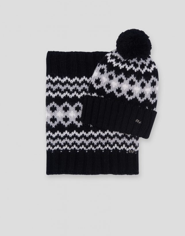 Black alpine tubular scarf