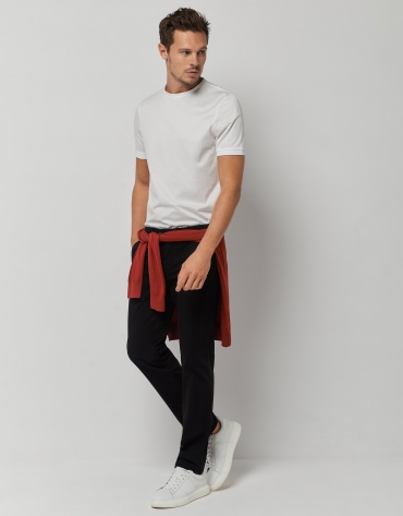 Black dyed chino trousers
