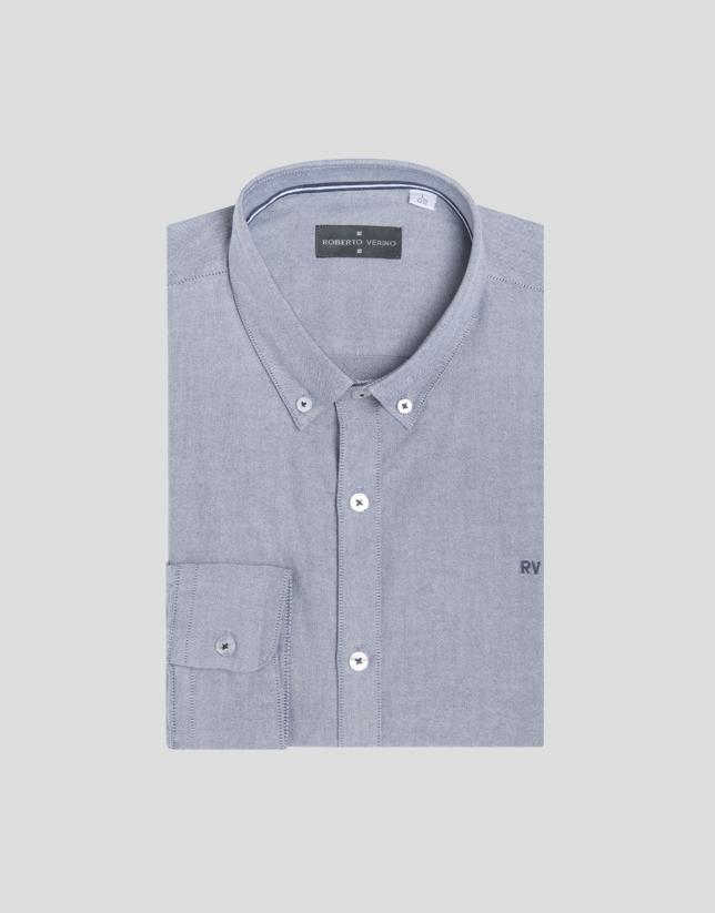 Camisa sport Oxford gris