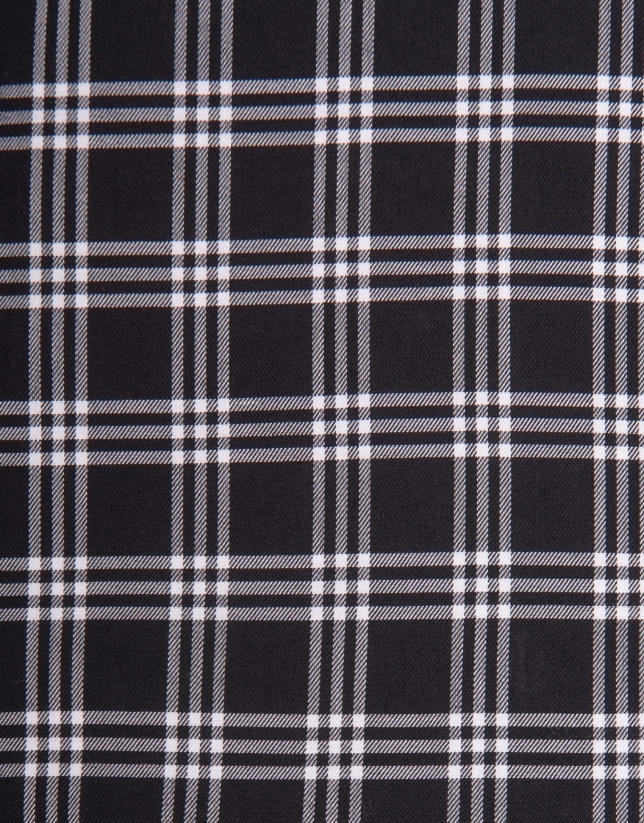 Black and white checked sport shirt