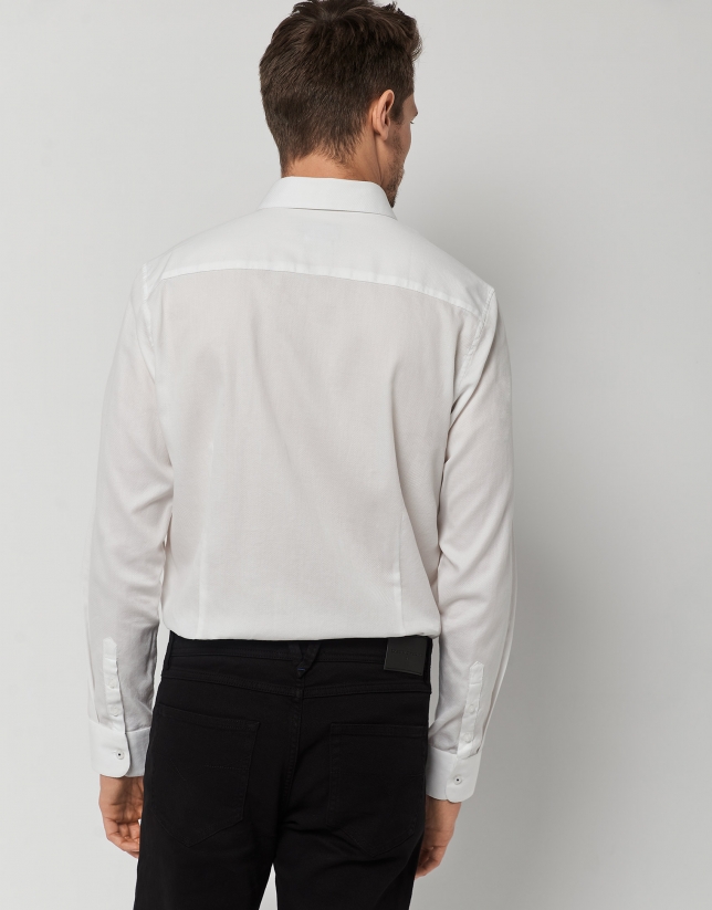 White micro structured sport shirt