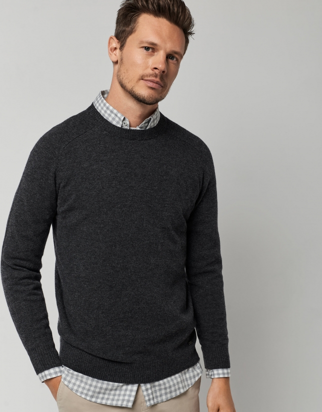 Jersey lana/cashemere gris medio