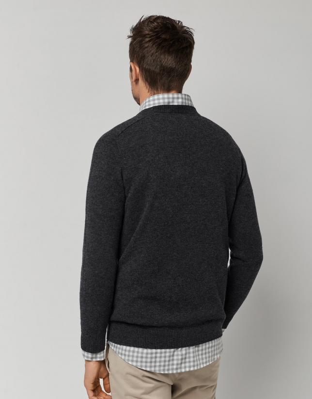 Gray wool and cashmere sweater