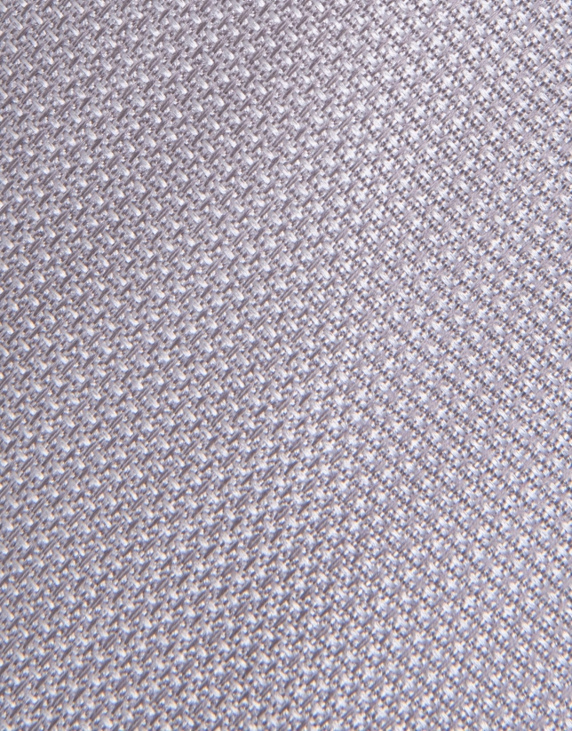 Gray textured silk tie