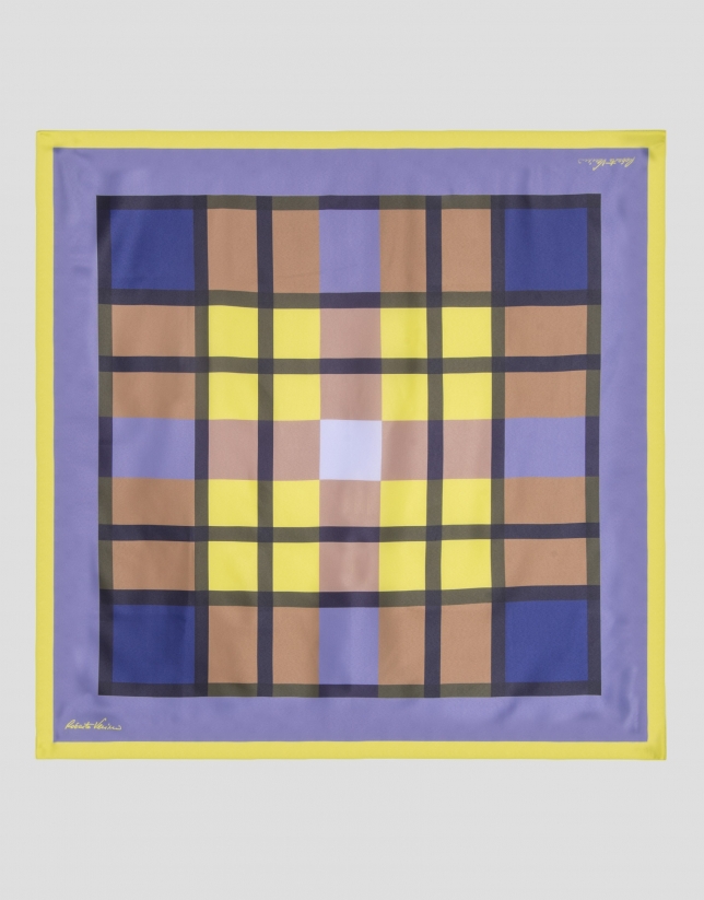 Lillac and green checked scarf 