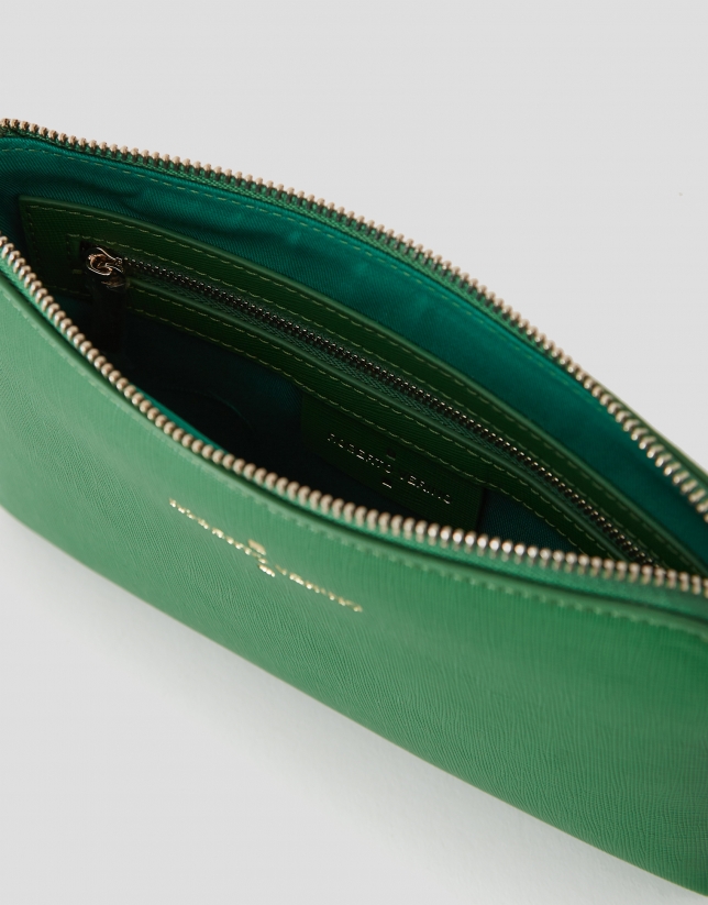Bolso clutch Lisa Nano piel saffiano verde