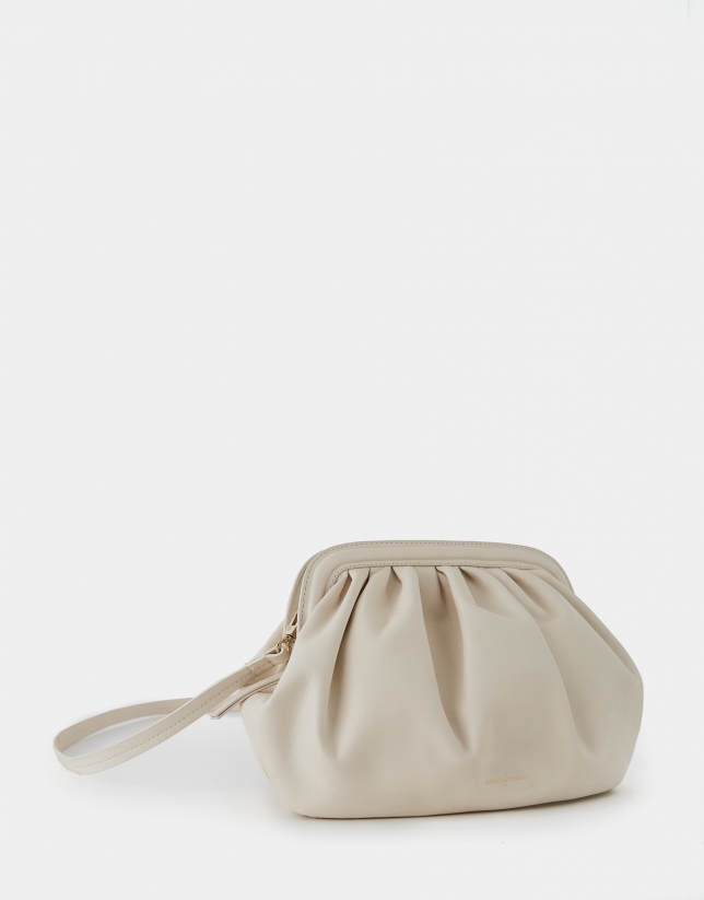 Beige leather Ursula handbag