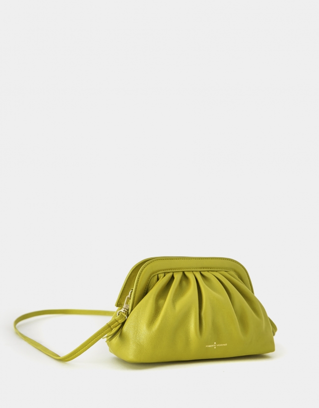 Yellow mini leather Úrsula handbag