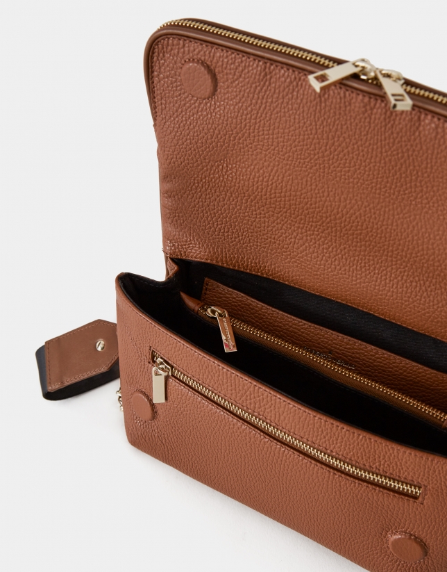 Brown leather Martina Duplo shoulder bag