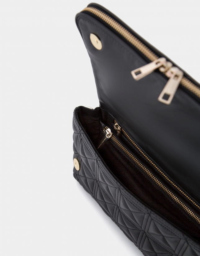 Black quilted leather Martina Duplo shoulder bag