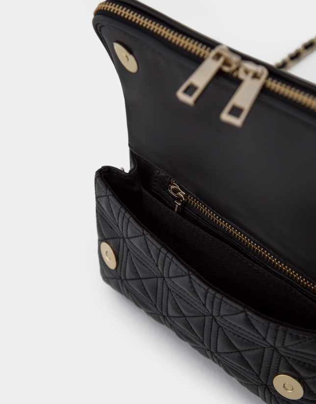 Black quilted leather Mini Martina Duplo shoulder bag